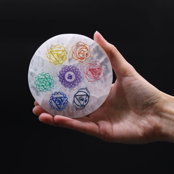 Seven chakra Selenite Charging Plate